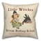 Lil Witch Broom Riding School Spun Poly Throw Pillow